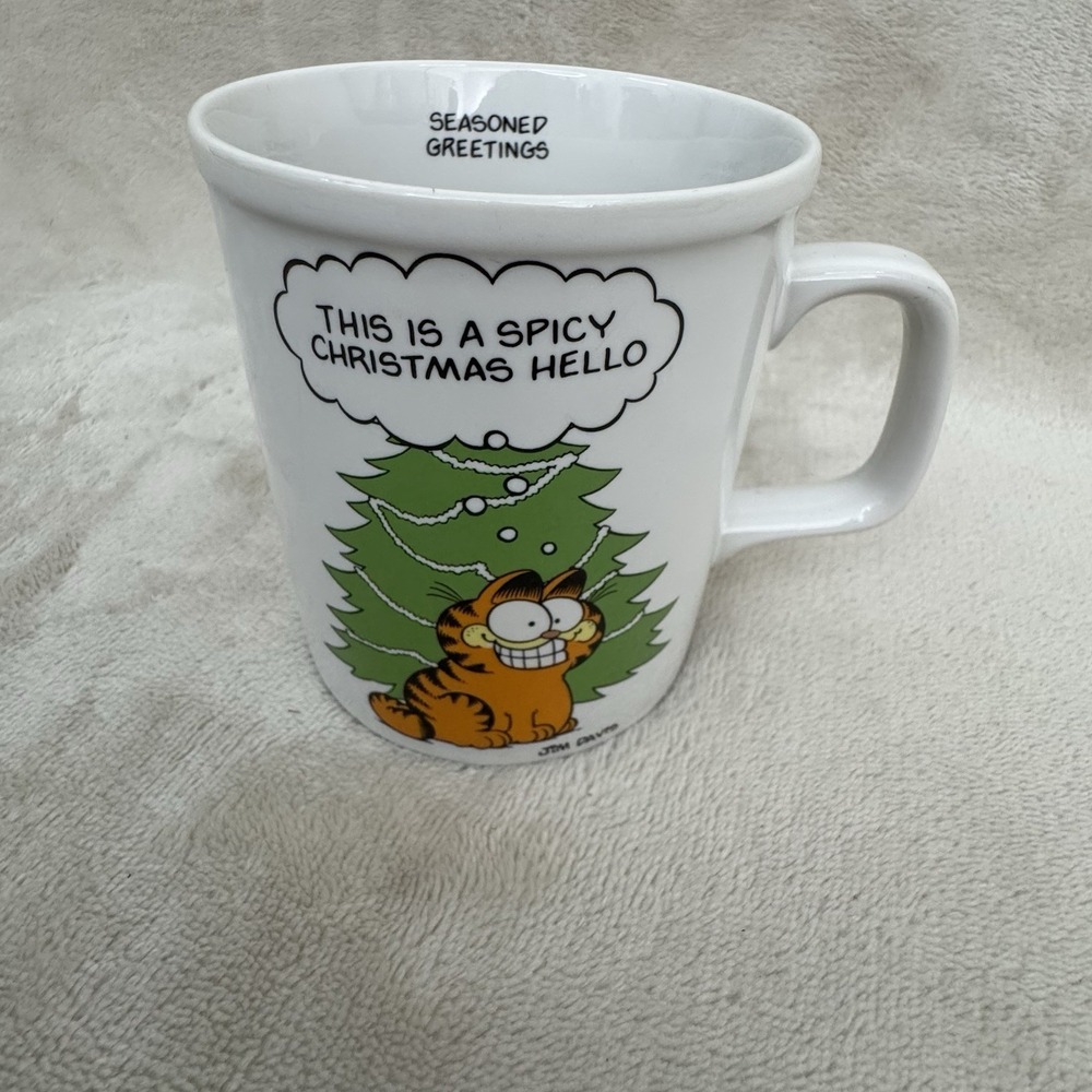 Vintage 1978 Garfield Enesco Seasoned Greetings Christmas Coffee Mug Jim Davis